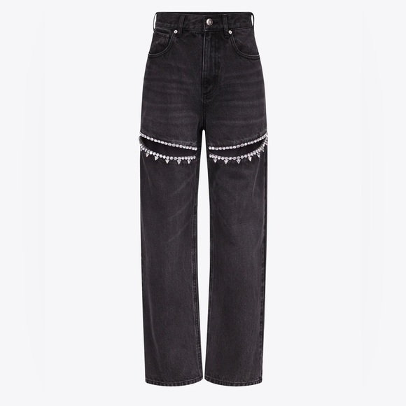 AREA CRYSTAL SLIT JEANS SIZE 32 NWT